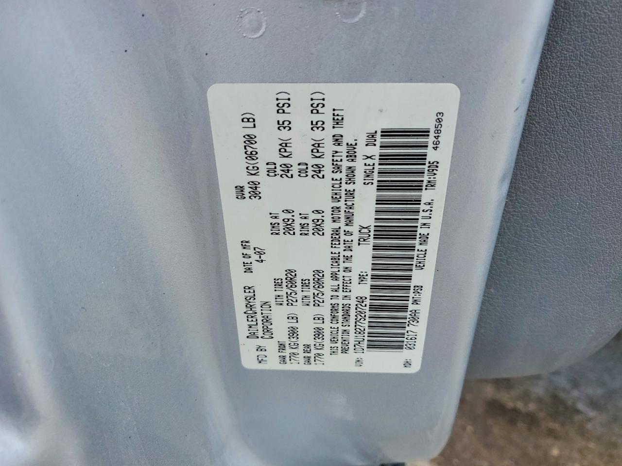 2007 DODGE RAM 1500