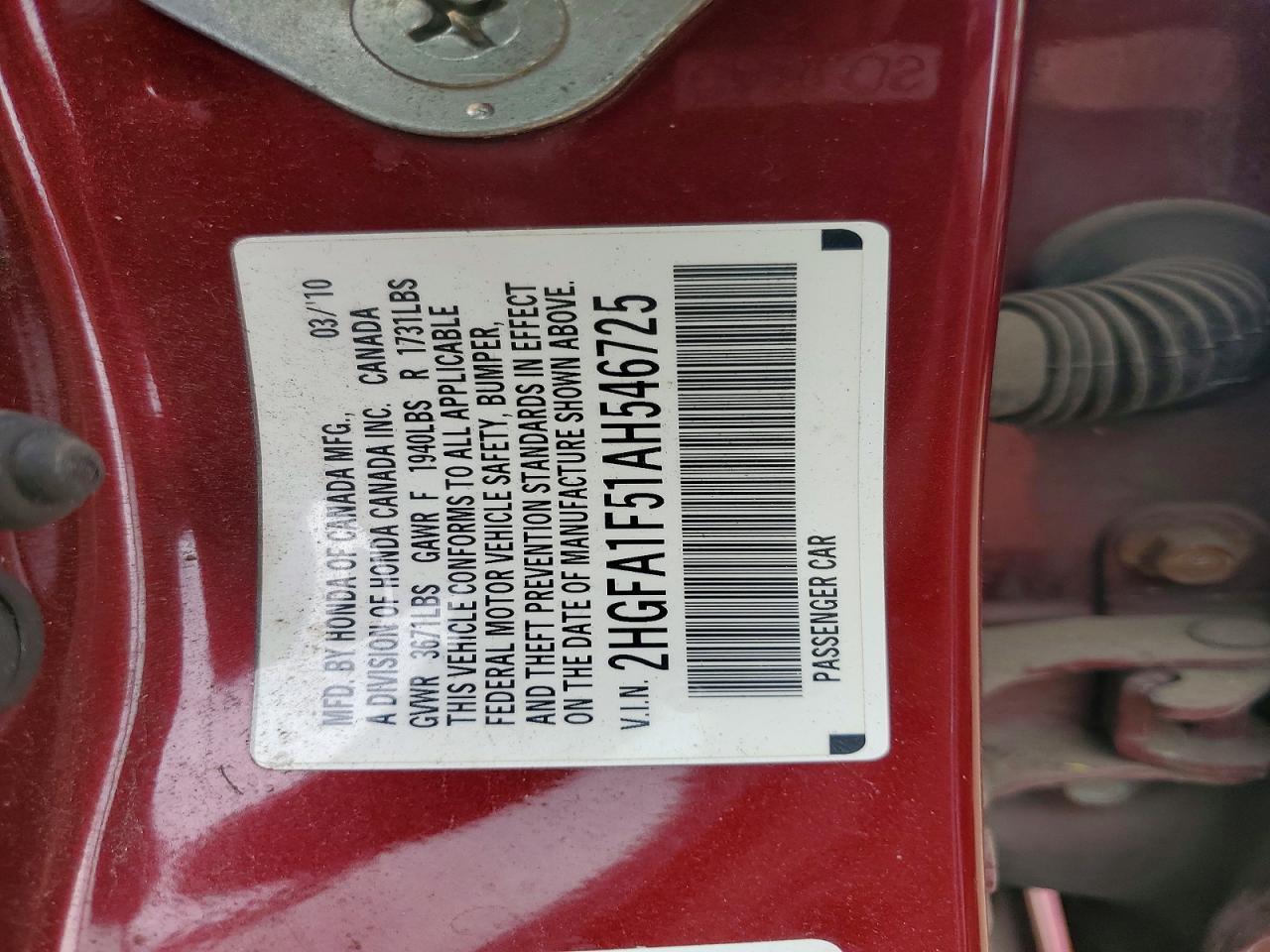2010 HONDA CIVIC