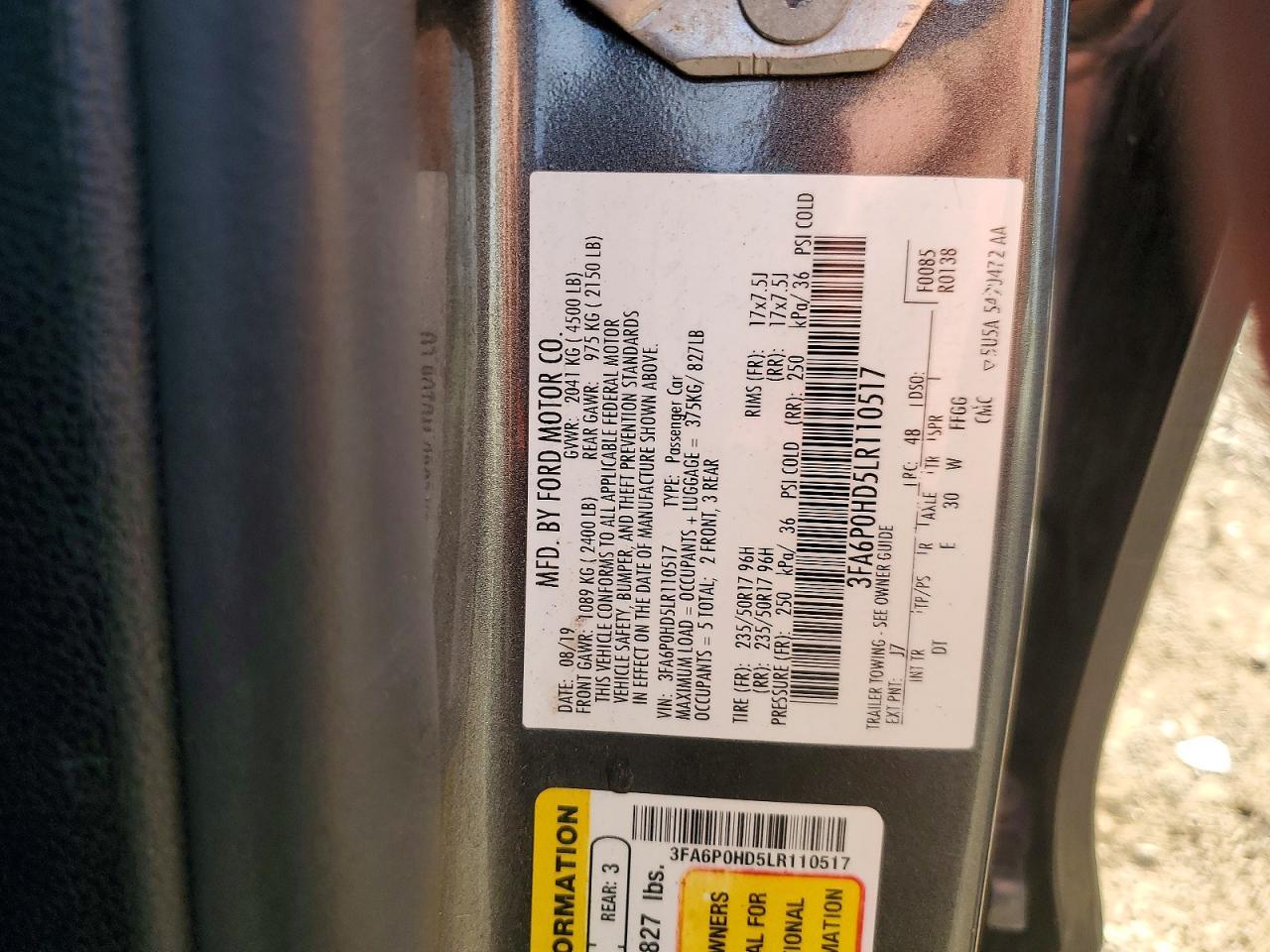 2020 FORD FUSION