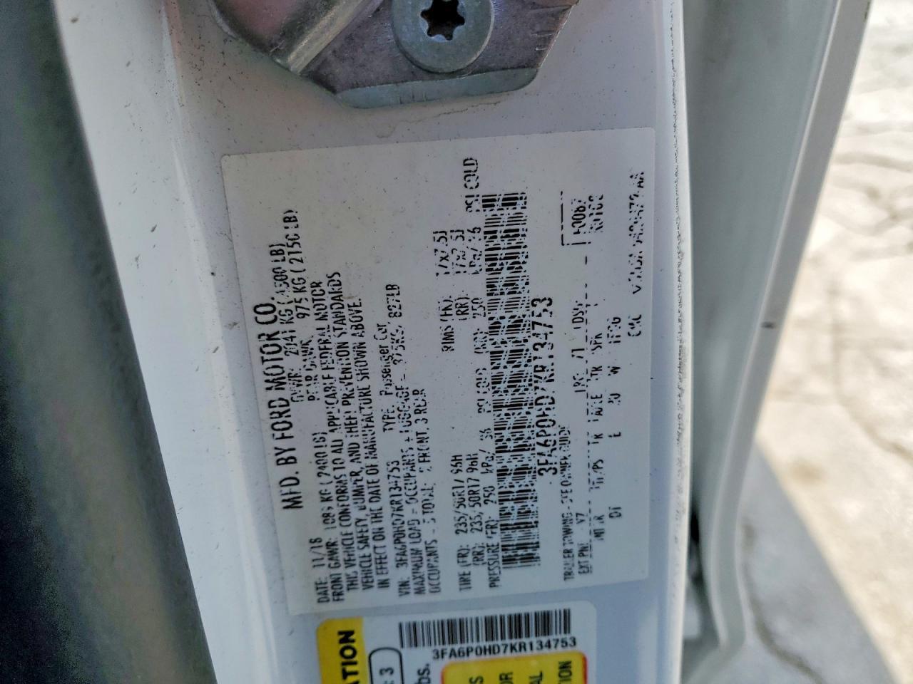 2019 FORD FUSION