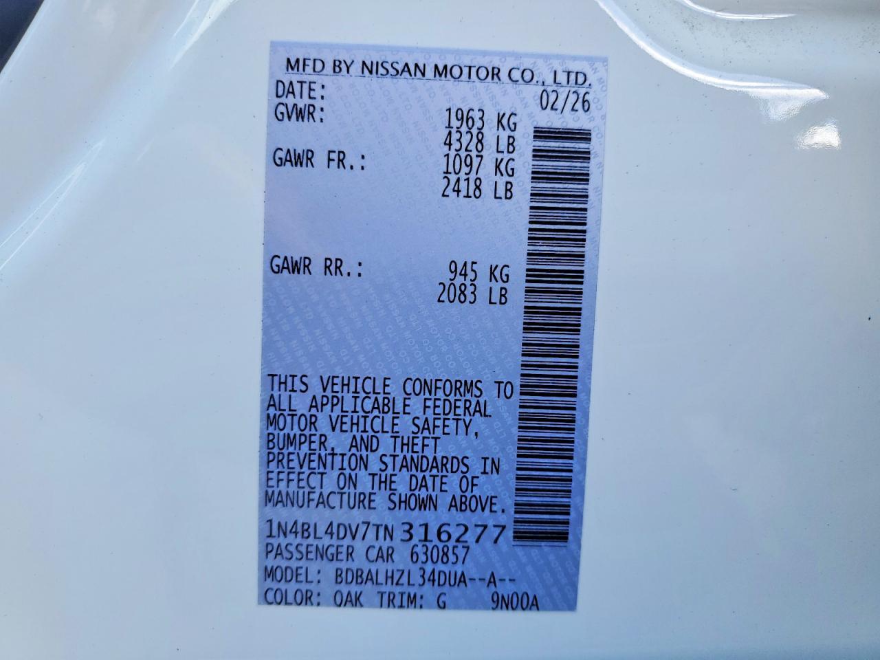 2026 NISSAN ALTIMA