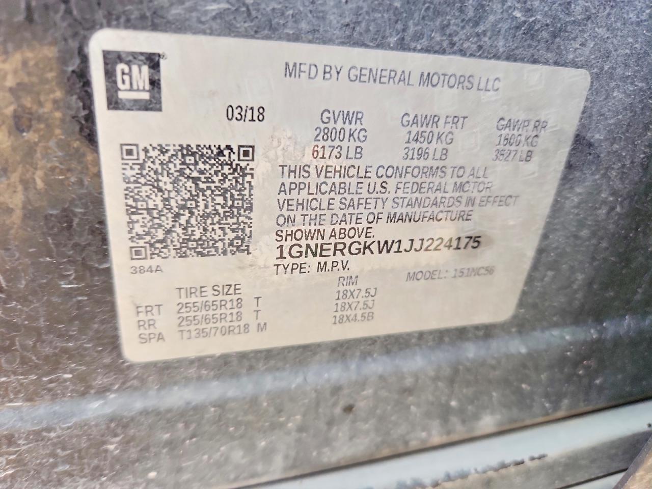 2018 CHEVROLET TRAVERSE