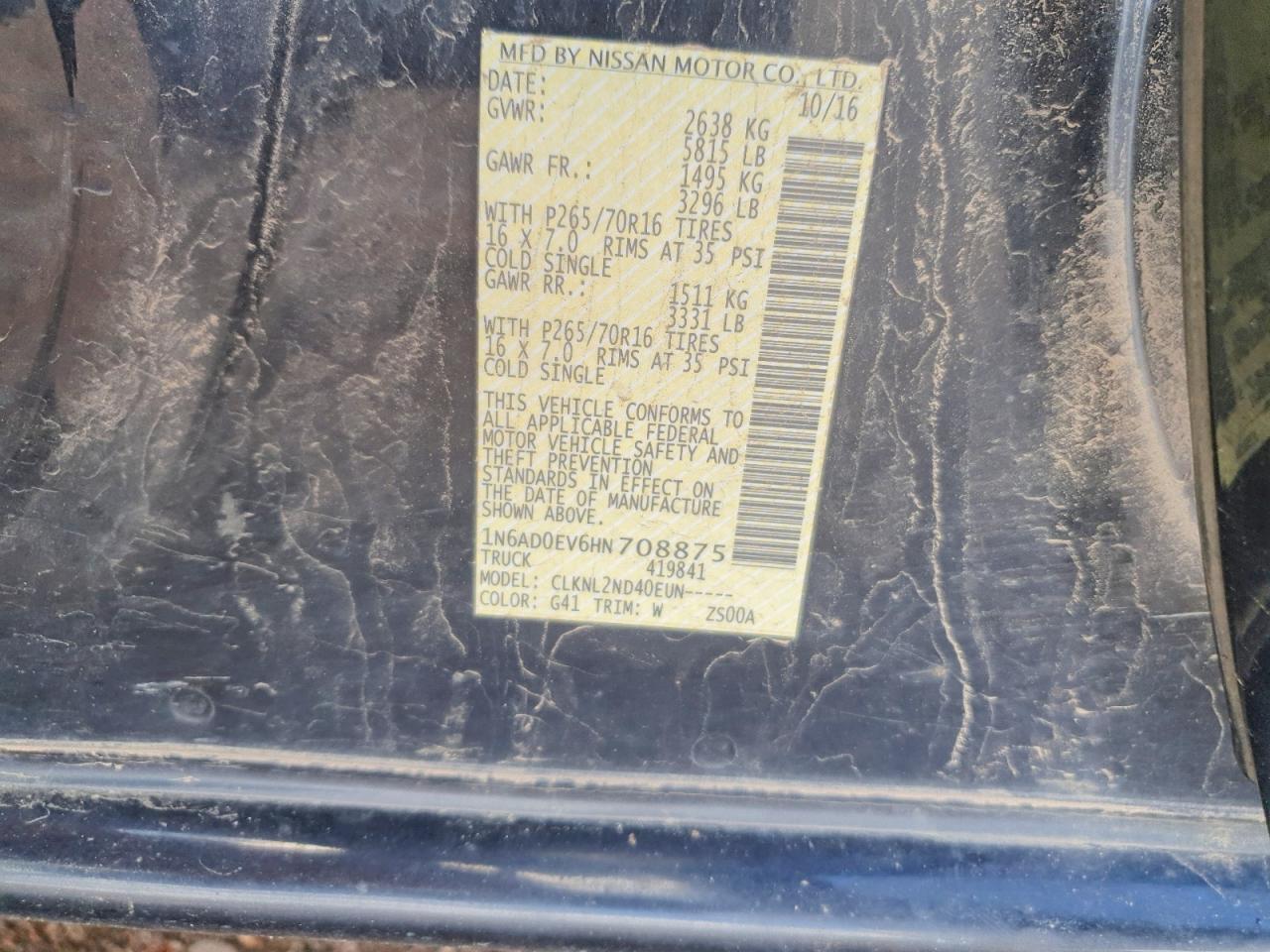 2017 NISSAN Frontier
