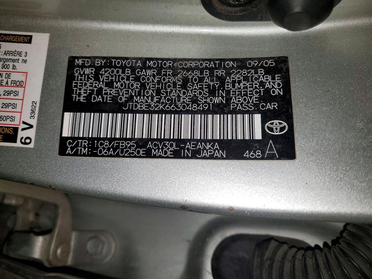 2006 TOYOTA CAMRY