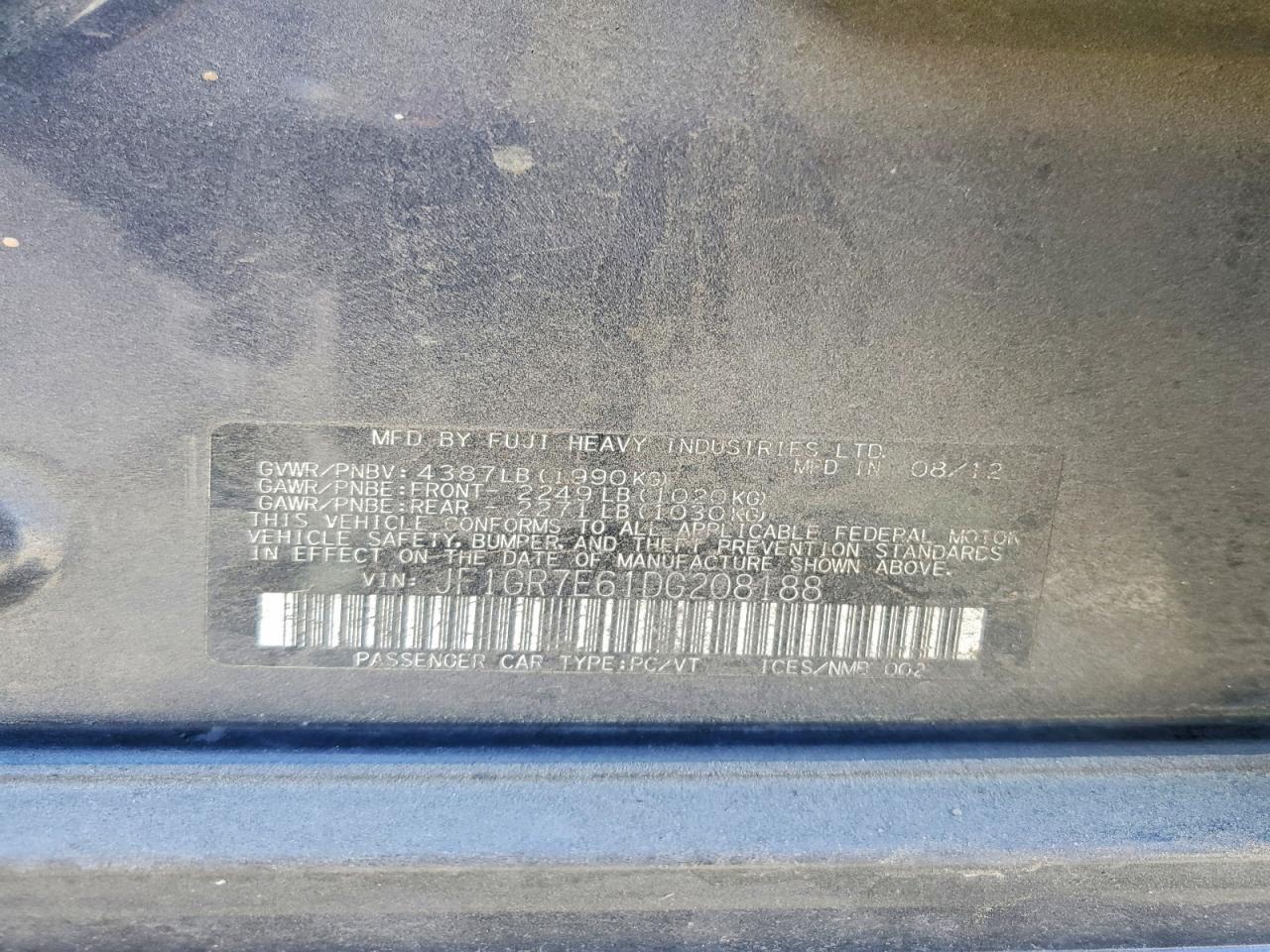 2013 SUBARU IMPREZA