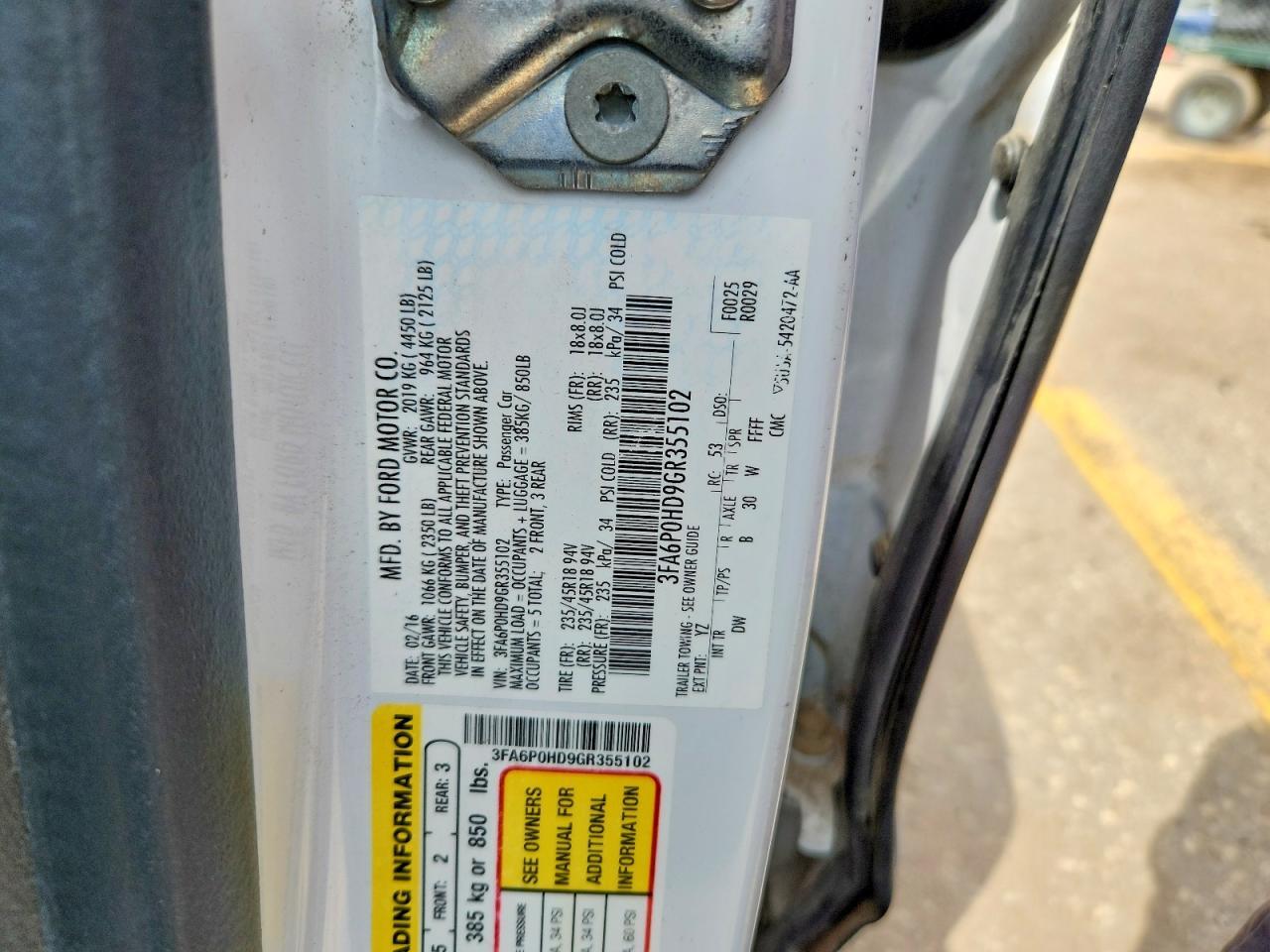 2016 FORD FUSION