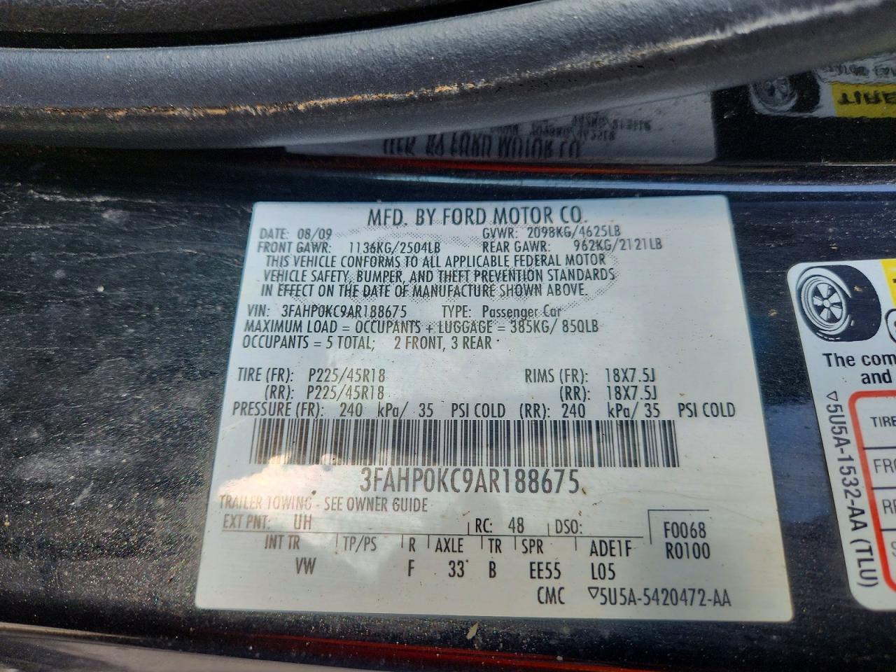 2010 FORD FUSION