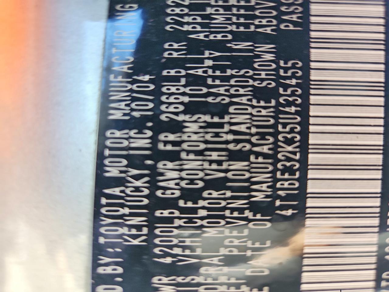 2005 TOYOTA CAMRY