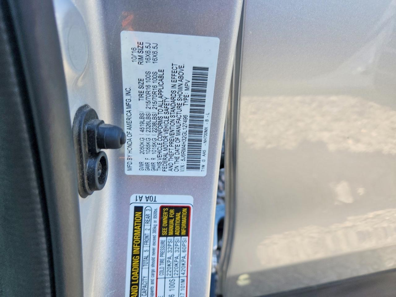 2016 HONDA CR-V