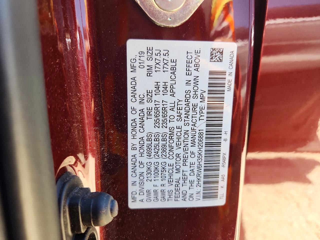 2019 HONDA CR-V