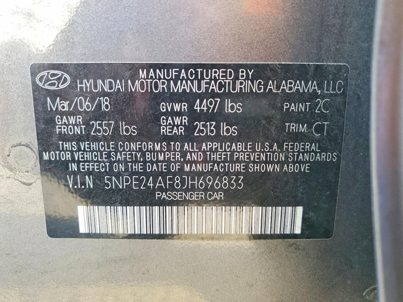 2018 HYUNDAI SONATA