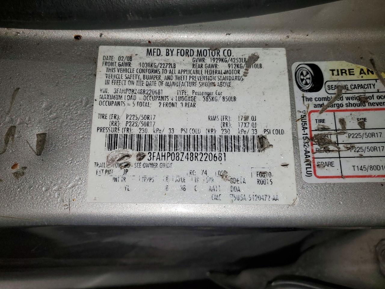 2008 FORD FUSION