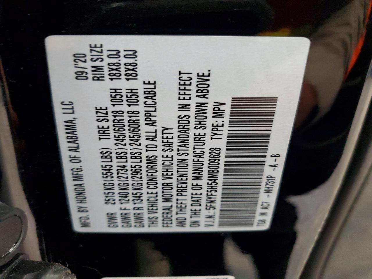 2021 HONDA PILOT