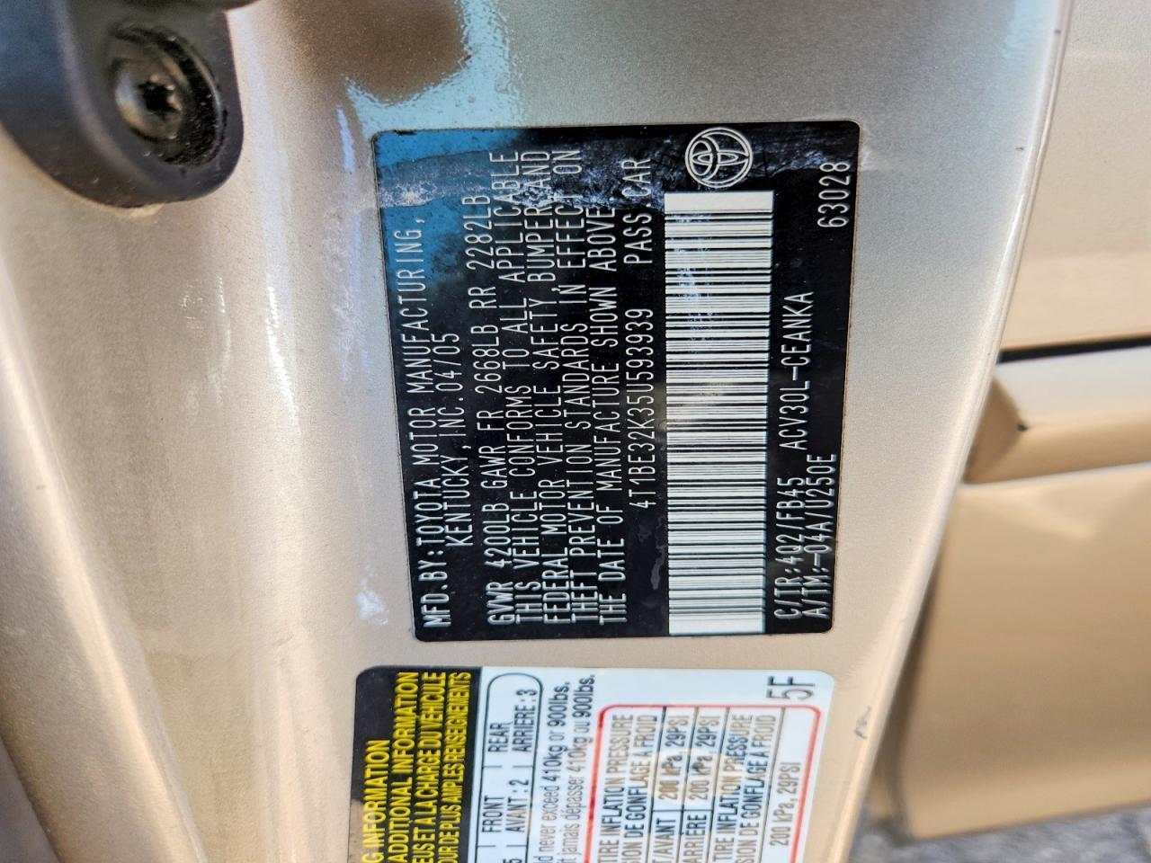 2005 TOYOTA CAMRY