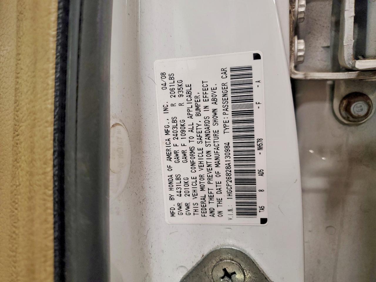 2008 HONDA ACCORD