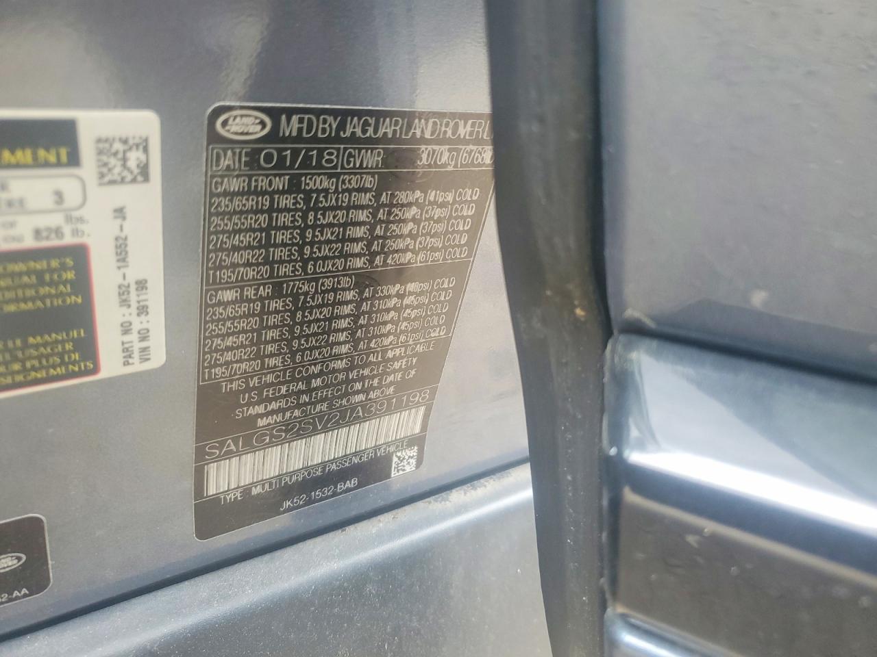 2018 LAND ROVER RANGE ROVER
