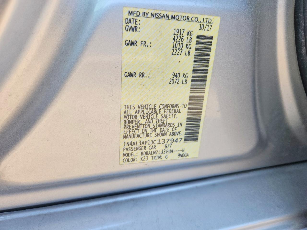 2018 NISSAN ALTIMA