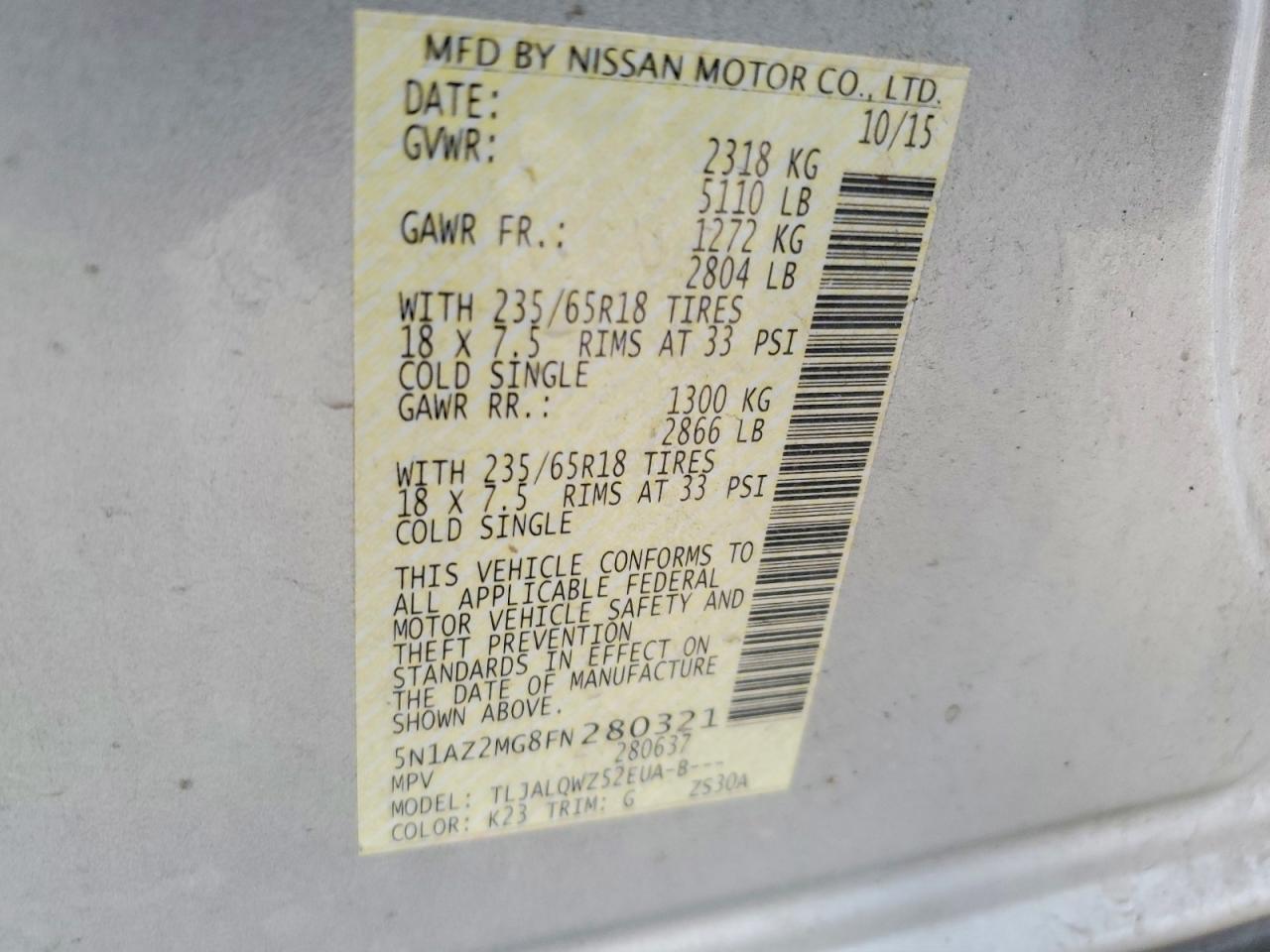 2015 NISSAN MURANO