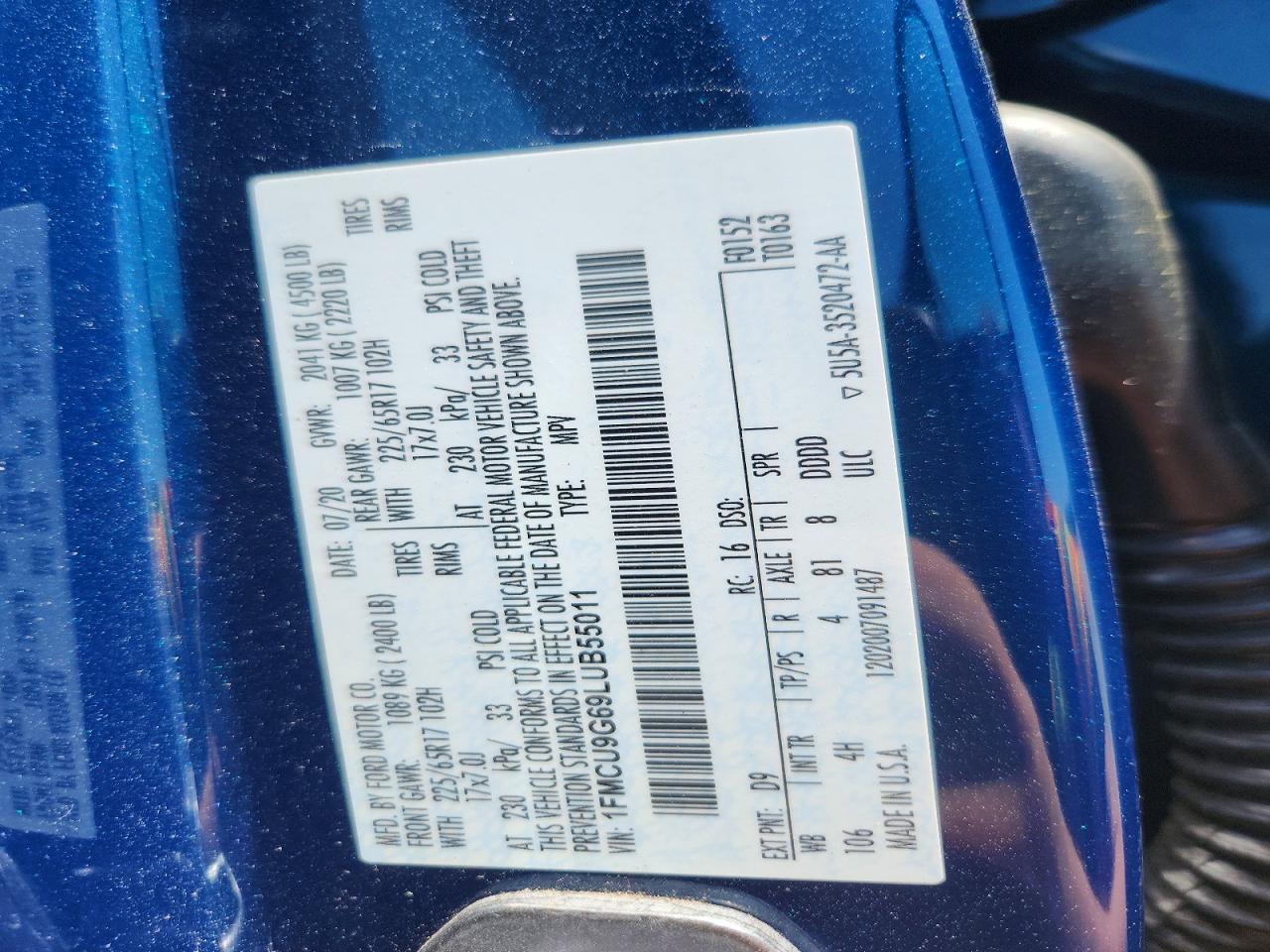 2020 FORD ESCAPE