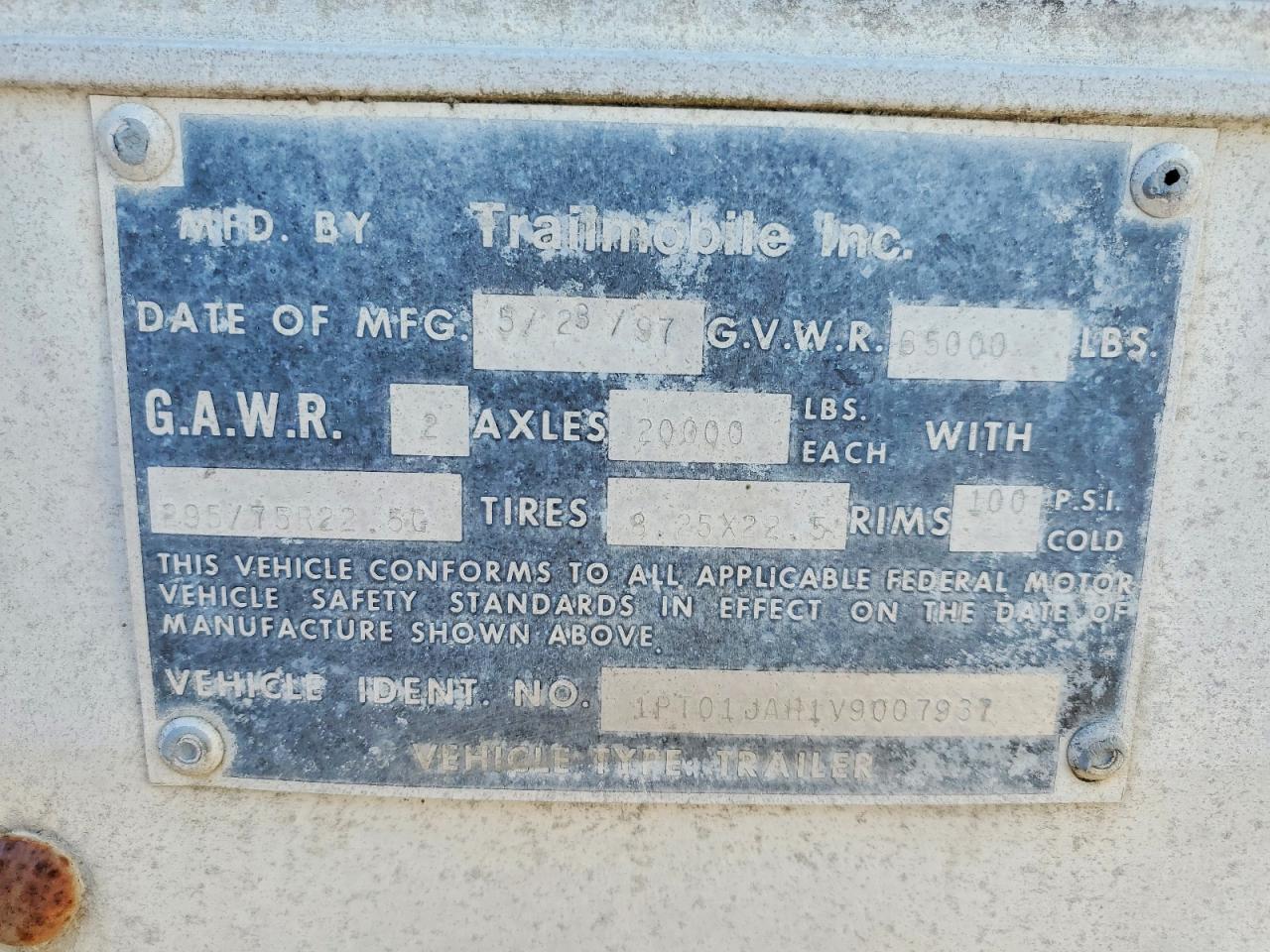 1997 Trailmobile Dry Van Trailer