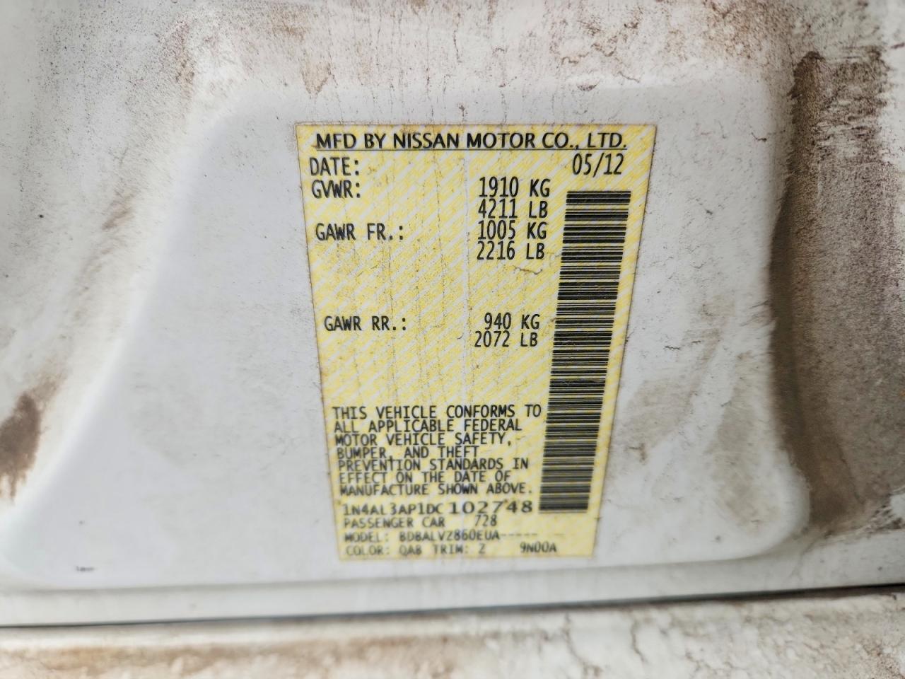 2013 NISSAN ALTIMA