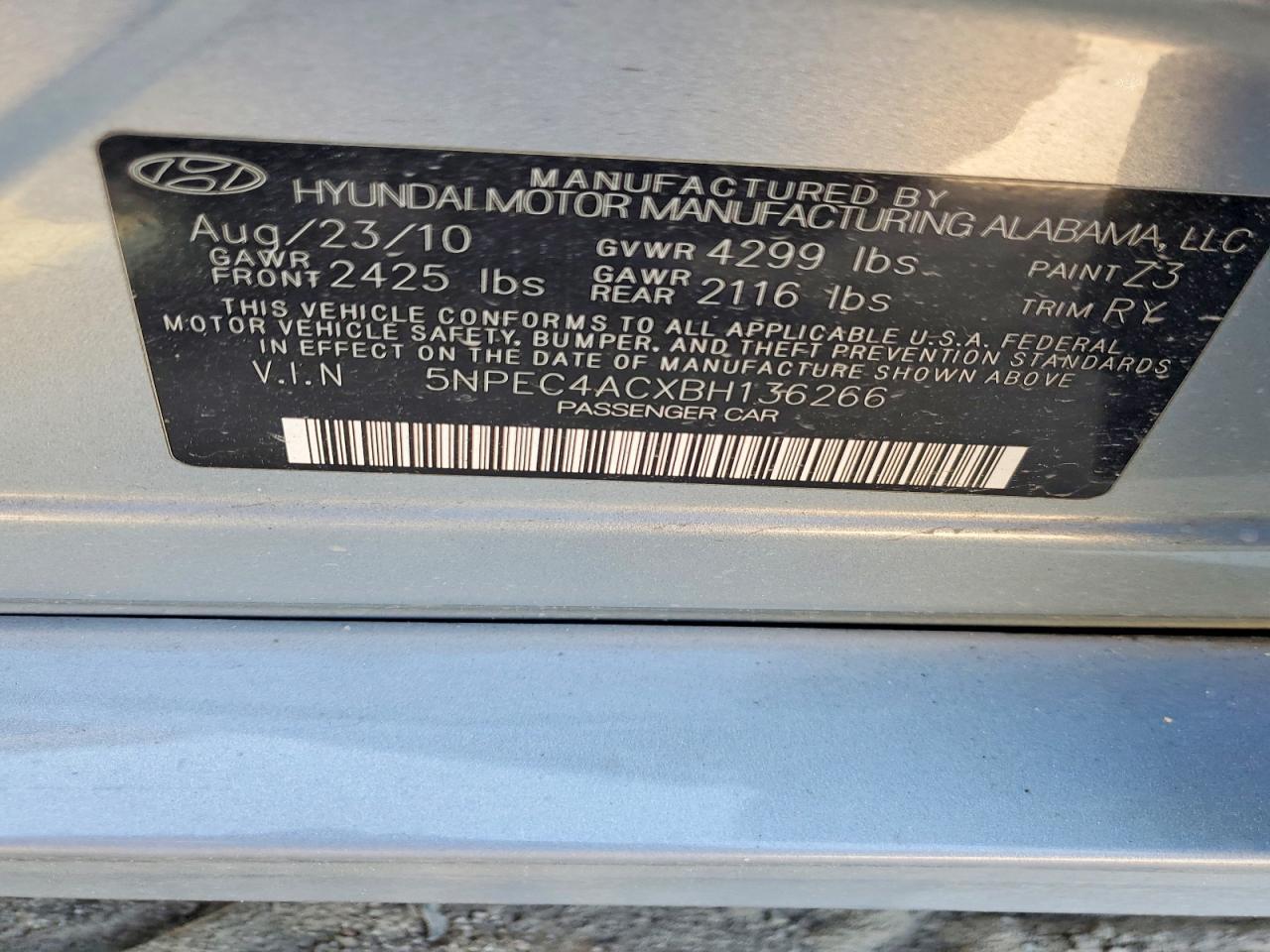 2011 HYUNDAI SONATA