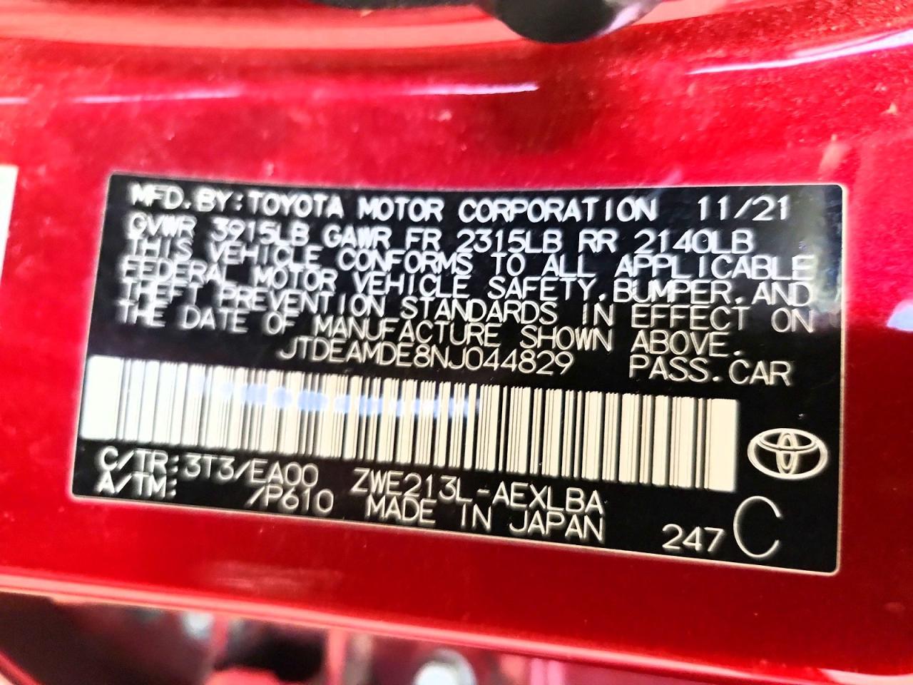 2022 TOYOTA COROLLA