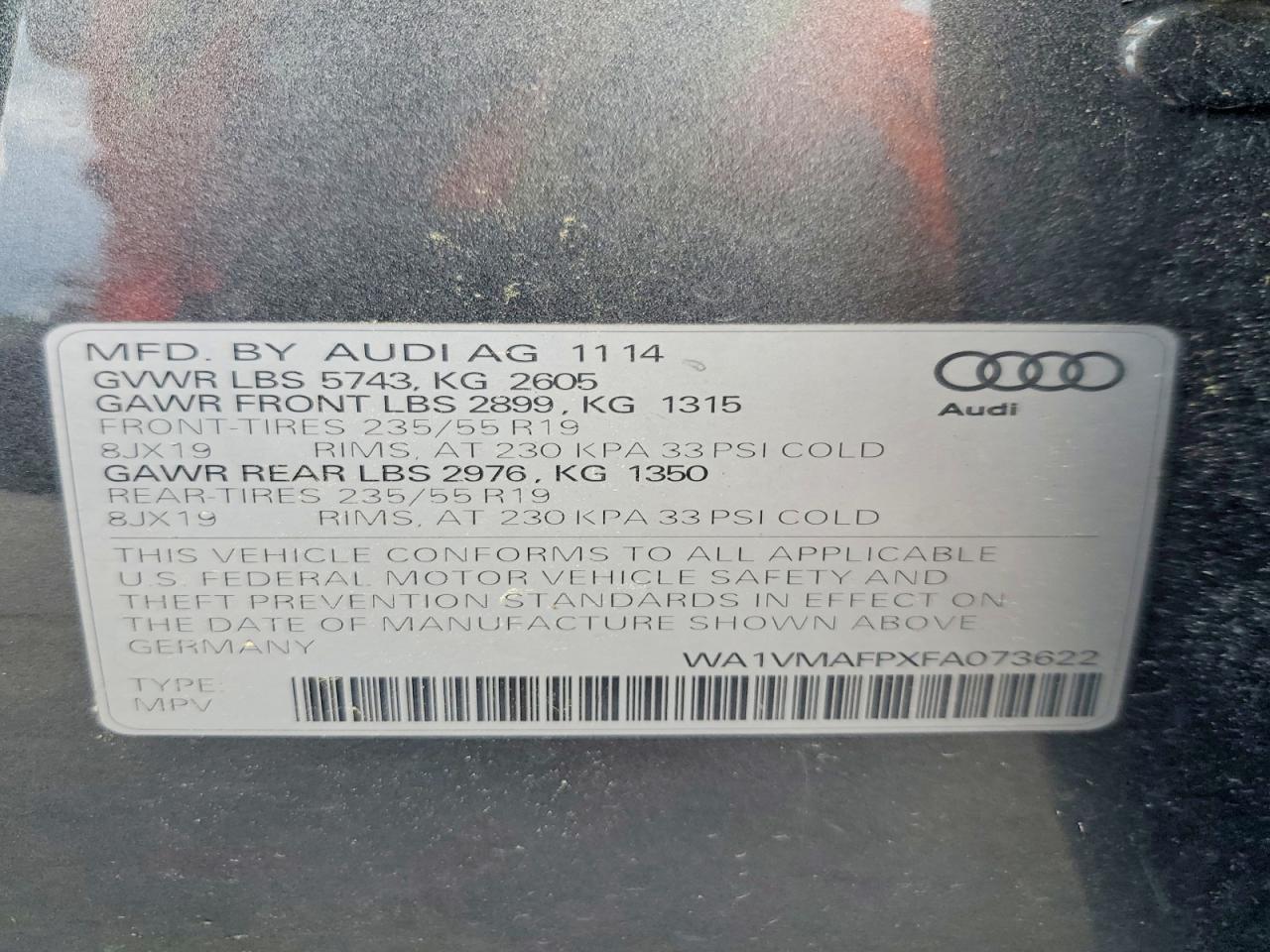 2015 AUDI Q5
