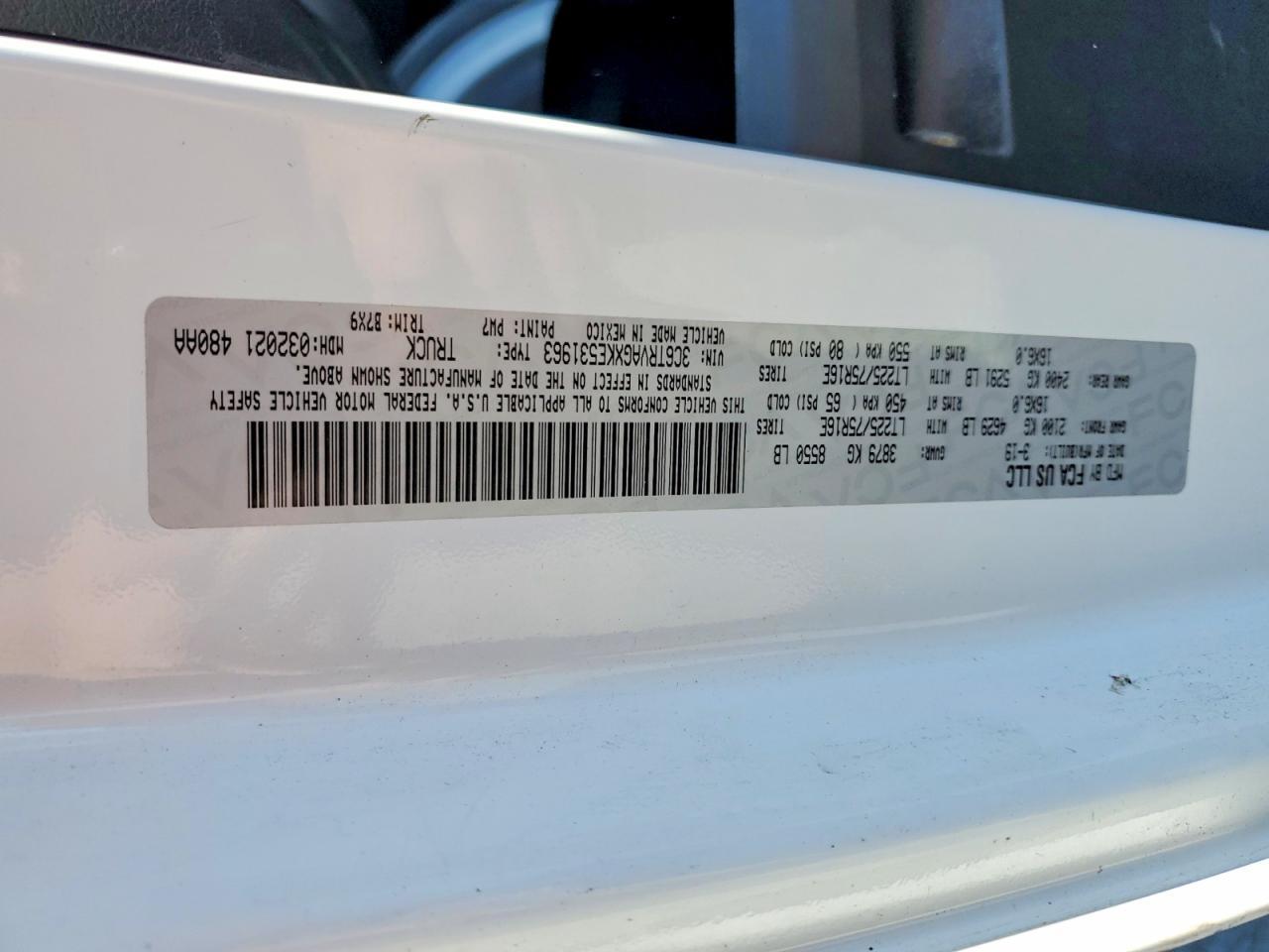 2019 RAM ProMaster 1500