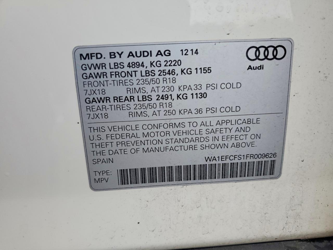 2015 AUDI Q3