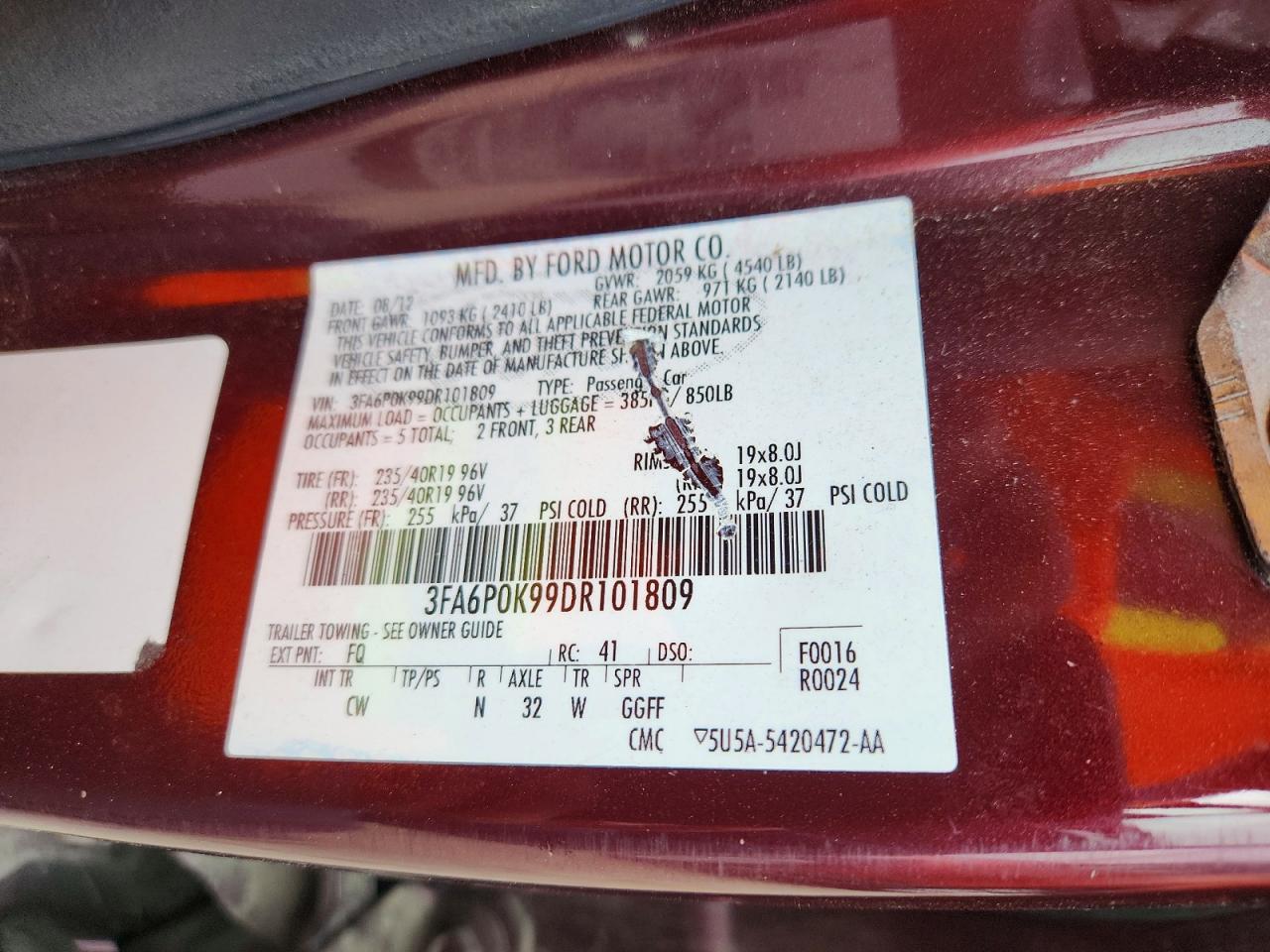 2013 FORD FUSION