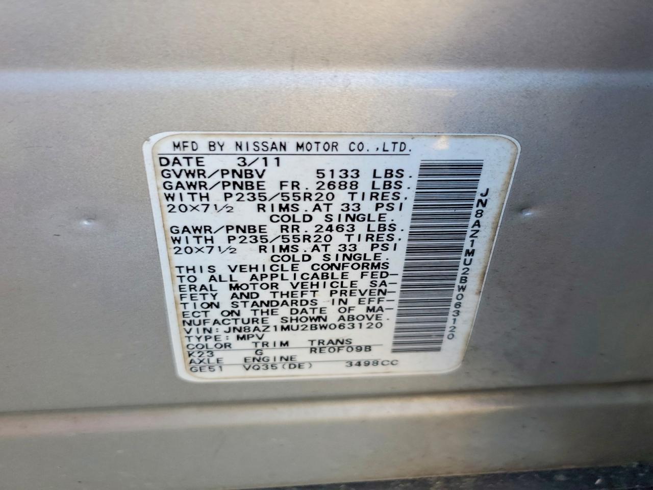 2011 NISSAN MURANO