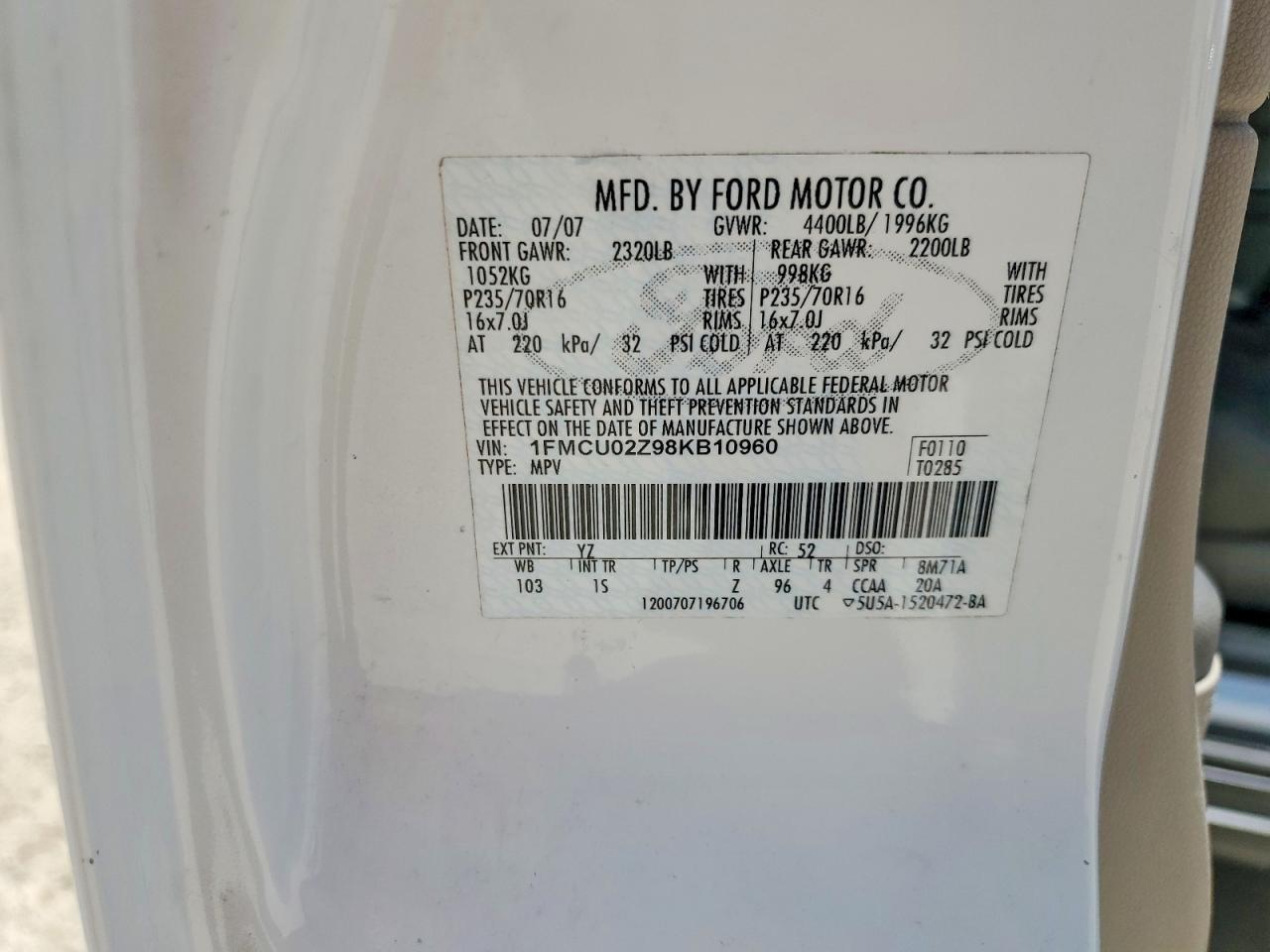 2008 FORD ESCAPE