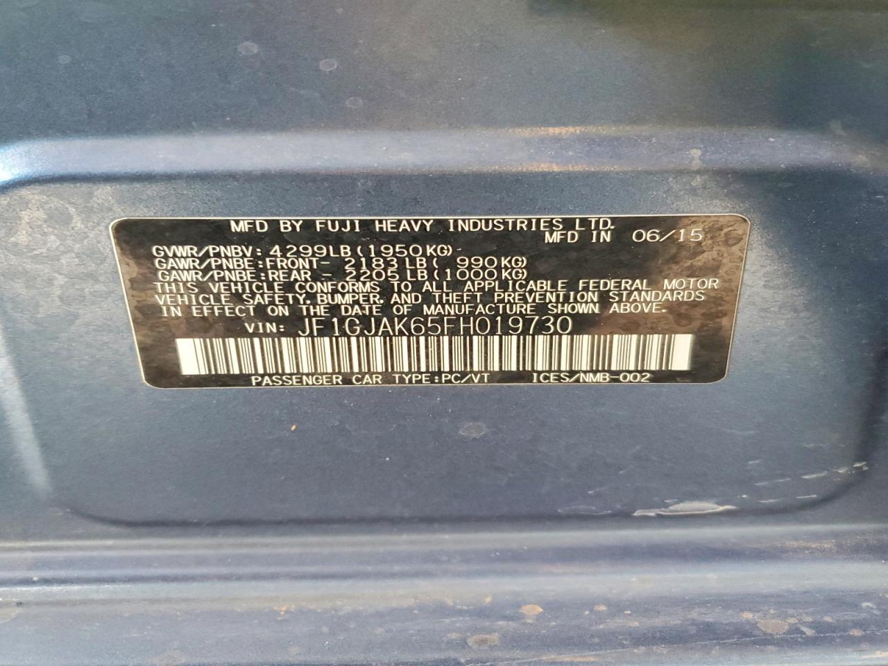 2015 SUBARU IMPREZA