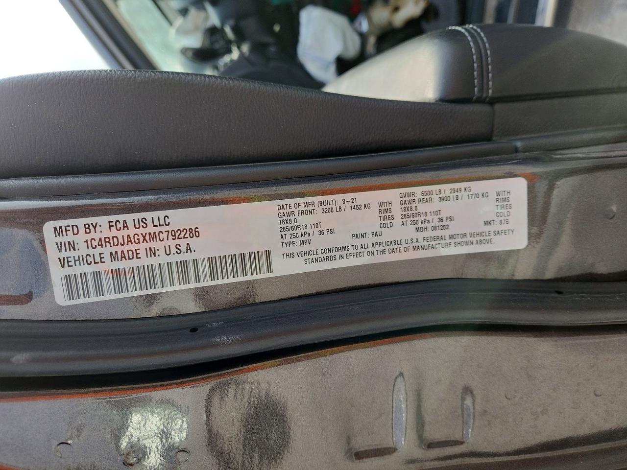 2021 DODGE DURANGO