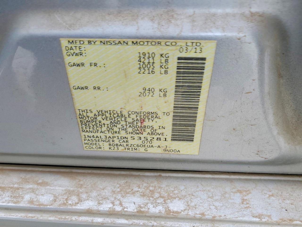2013 NISSAN ALTIMA
