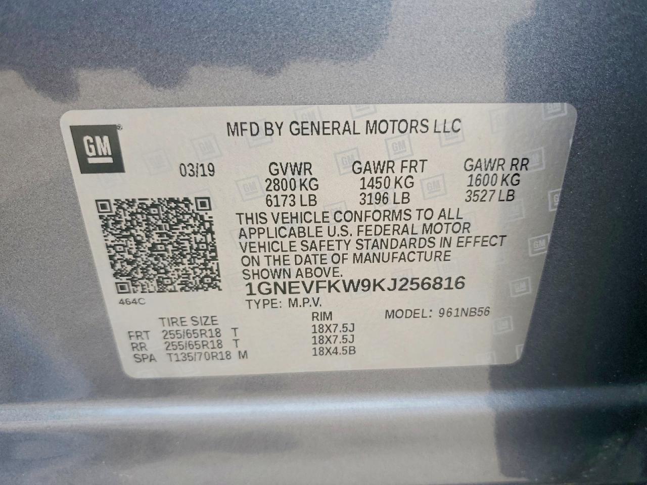 2019 CHEVROLET TRAVERSE