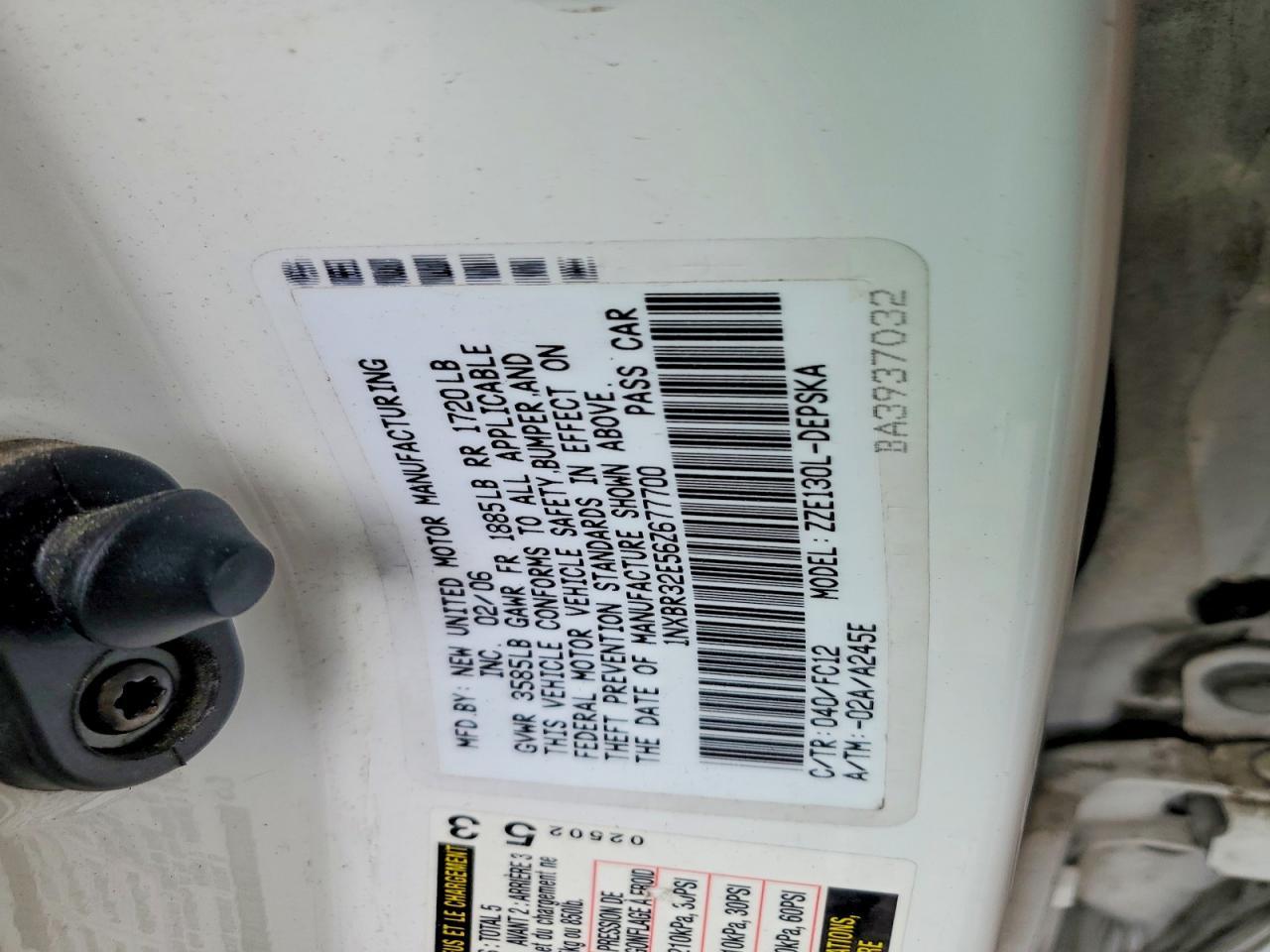 2006 TOYOTA COROLLA