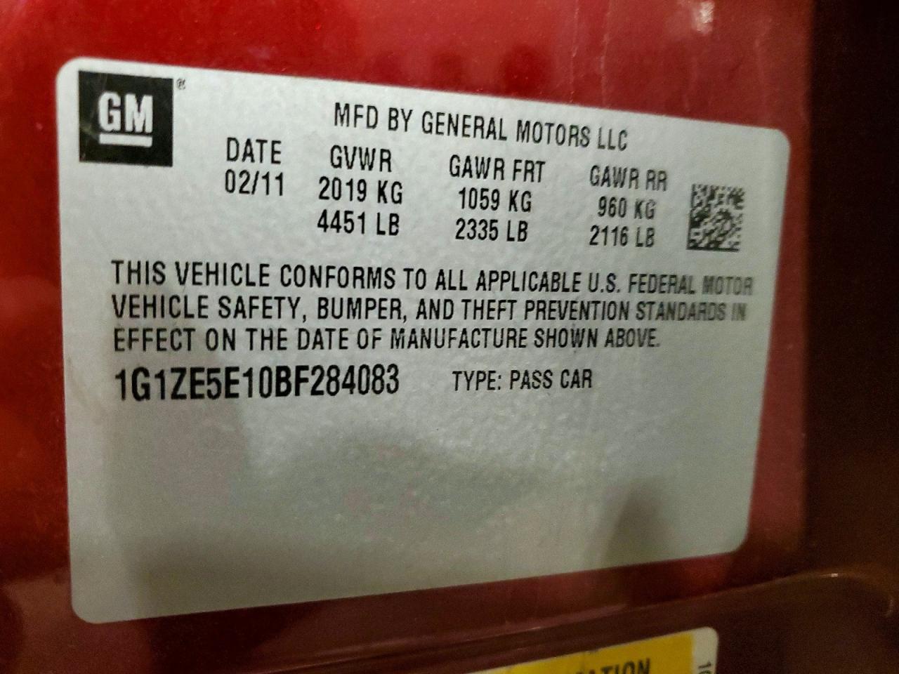 2011 CHEVROLET MALIBU