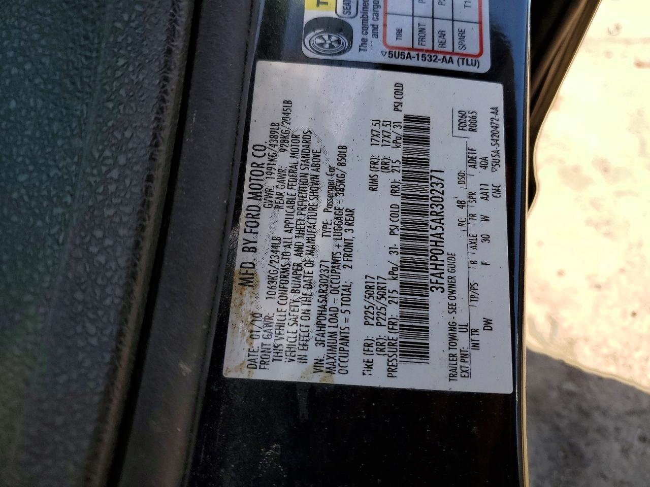 2010 FORD FUSION