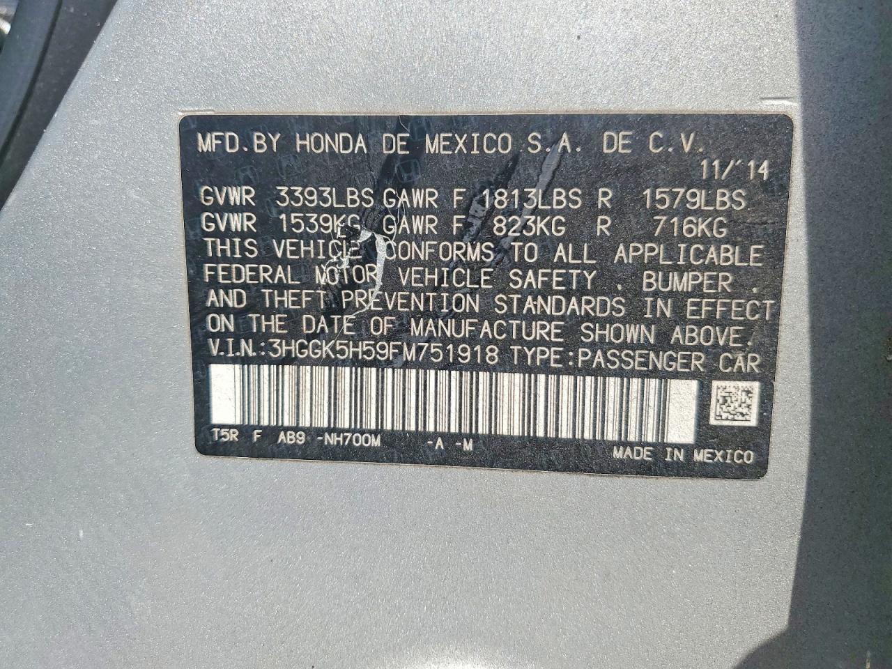 2015 HONDA FIT
