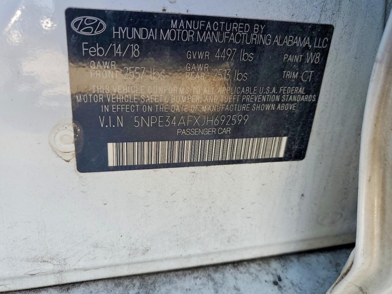 2018 HYUNDAI SONATA