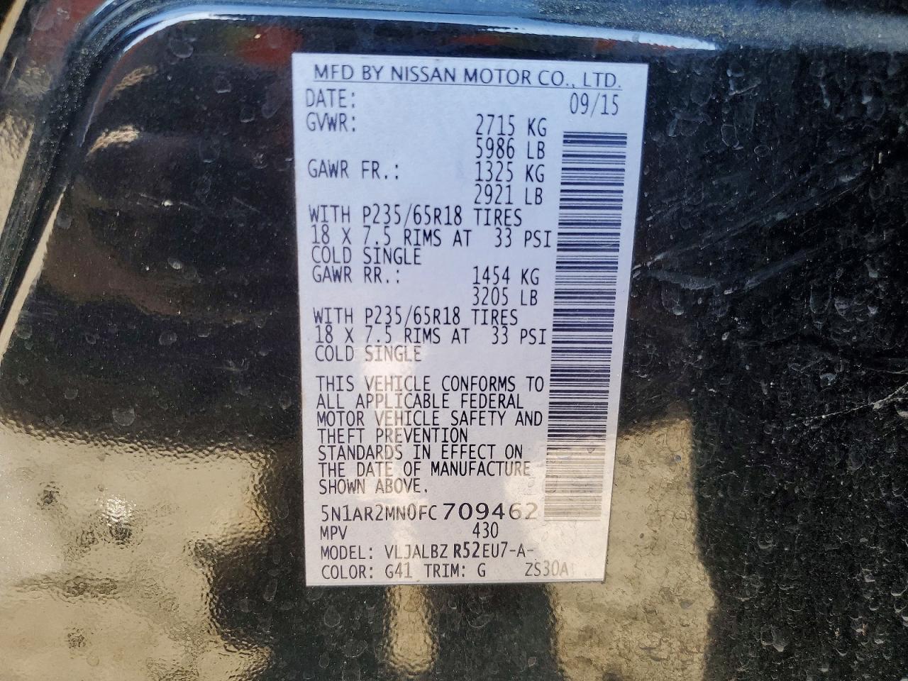 2015 NISSAN PATHFINDER