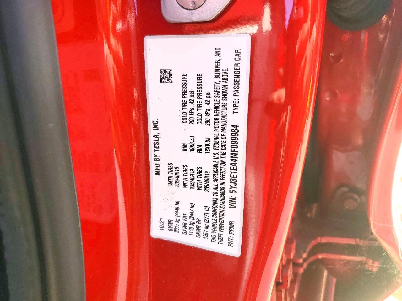 2021 TESLA MODEL 3