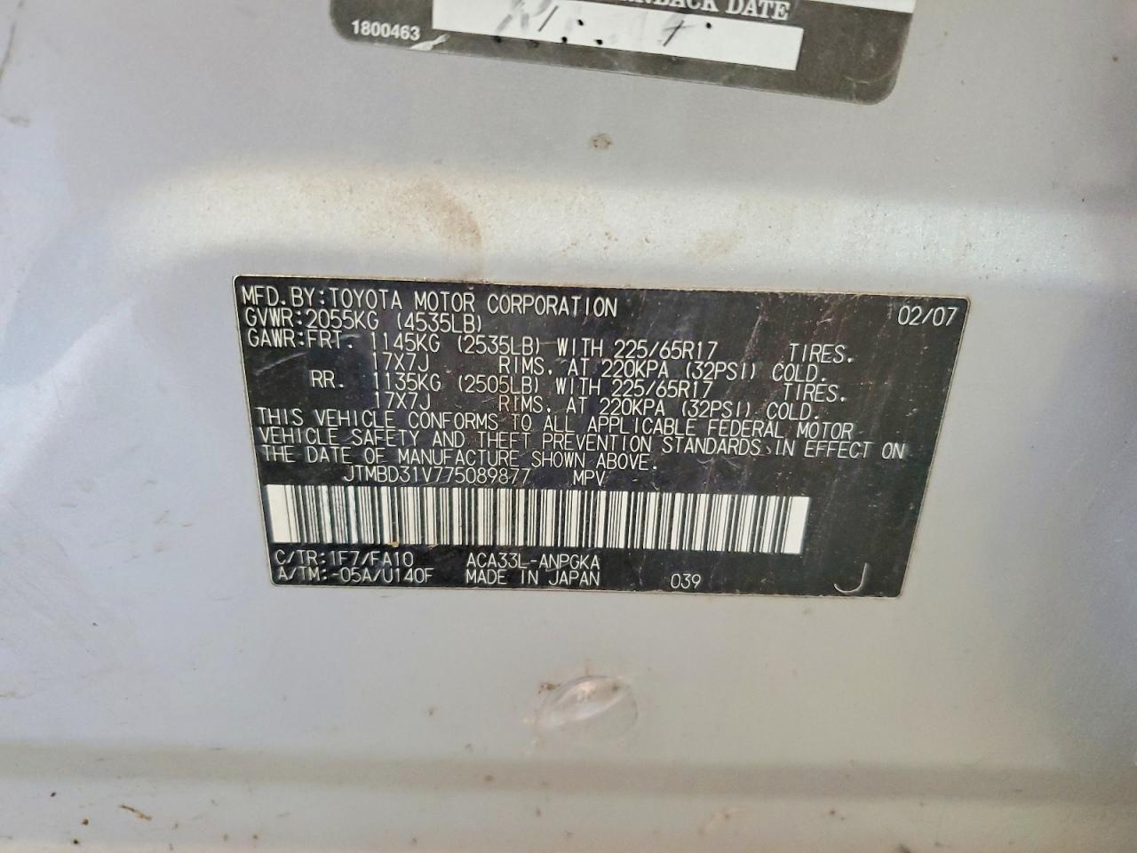 2007 TOYOTA RAV4