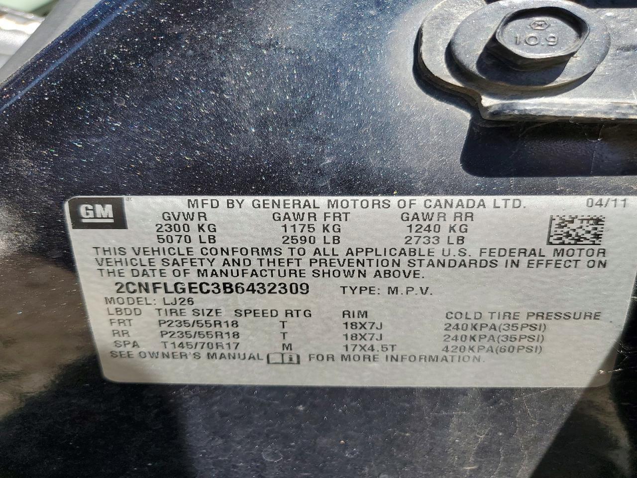 2011 CHEVROLET EQUINOX