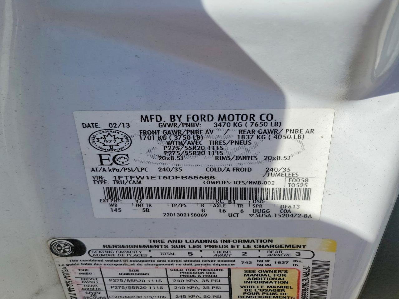 2013 FORD F-150 Lightning