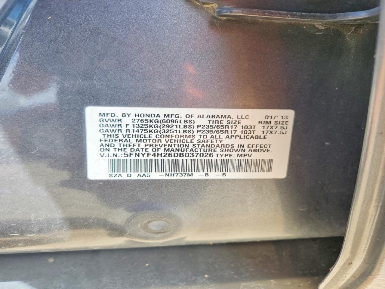 2013 HONDA PILOT
