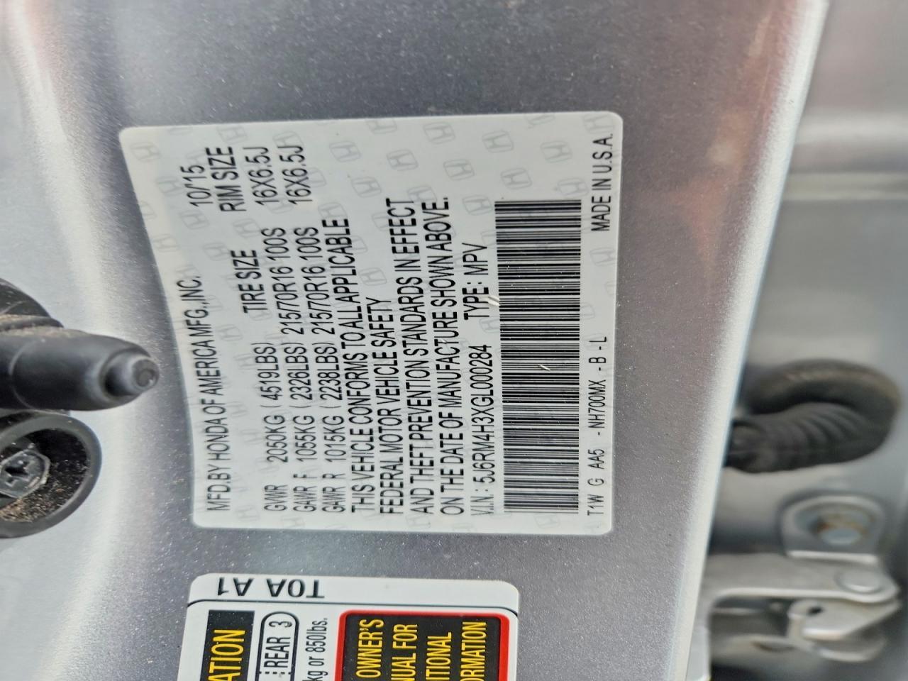 2016 HONDA CR-V
