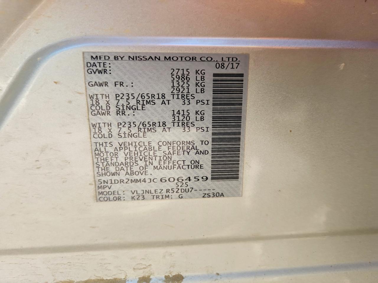 2018 NISSAN PATHFINDER